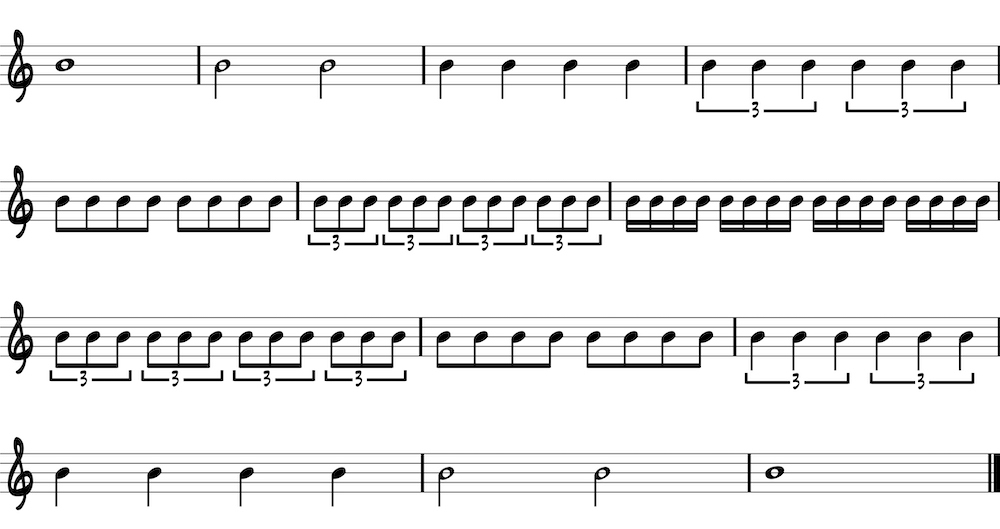 the rhythmic heirarchy exercise with triplets